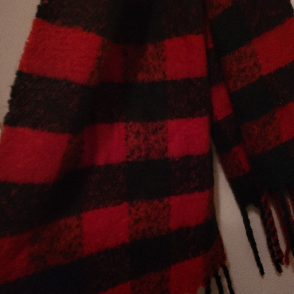 Red and black INC scarf